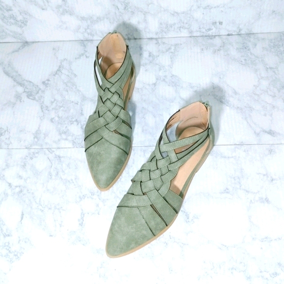 Boho Vibes Faux Suede Shoes in Olive - Picture 9 of 10